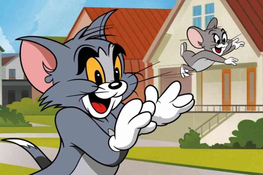 tom and jerry scary mouse scary house lady gif